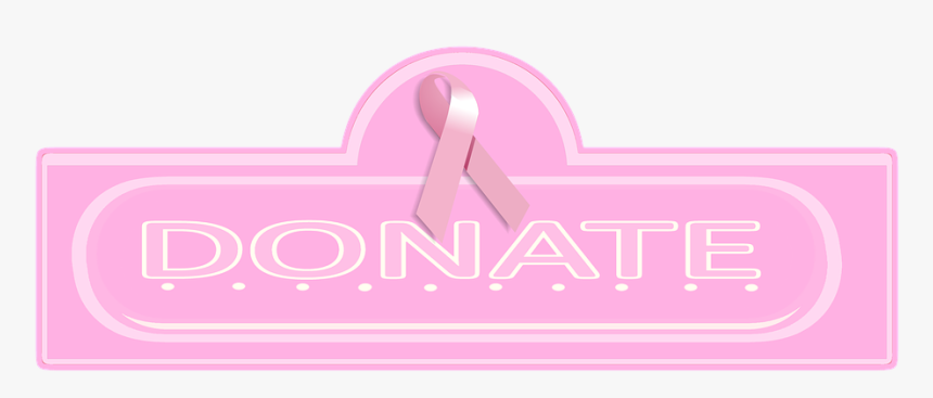 Donate, Pink, Ribbon, Sign, Symbol, Header, Revenue - Graphic Design, HD Png Download, Free Download