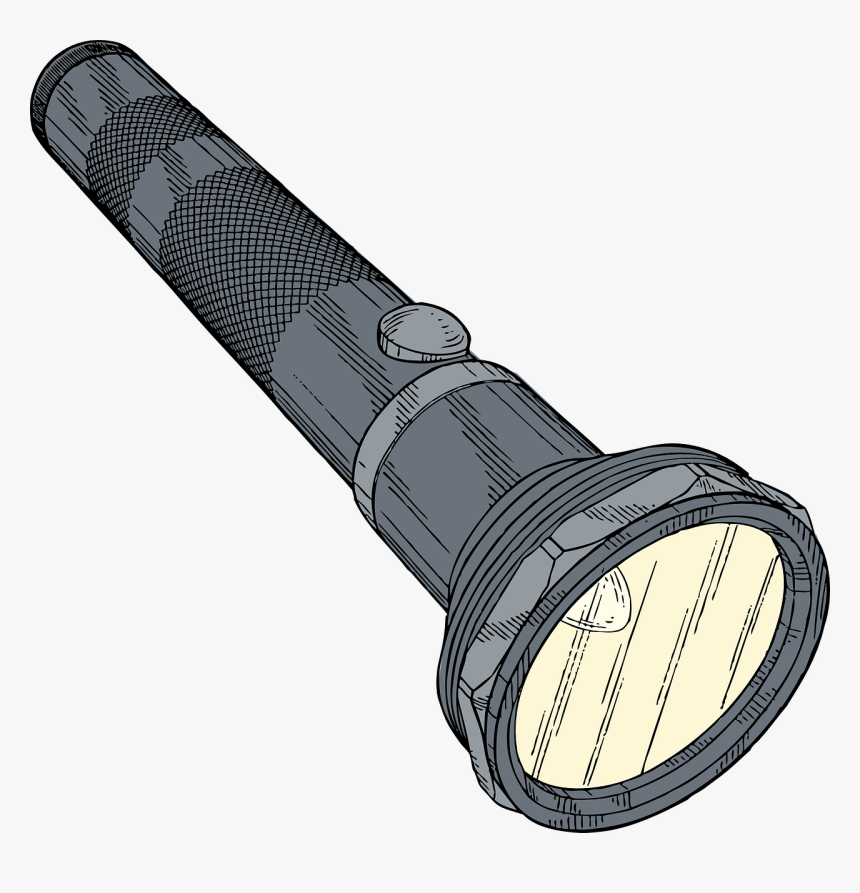 Torch, Flashlight, Torchlight, Lamp, Battery - Flashlight Clip Art, HD Png Download, Free Download