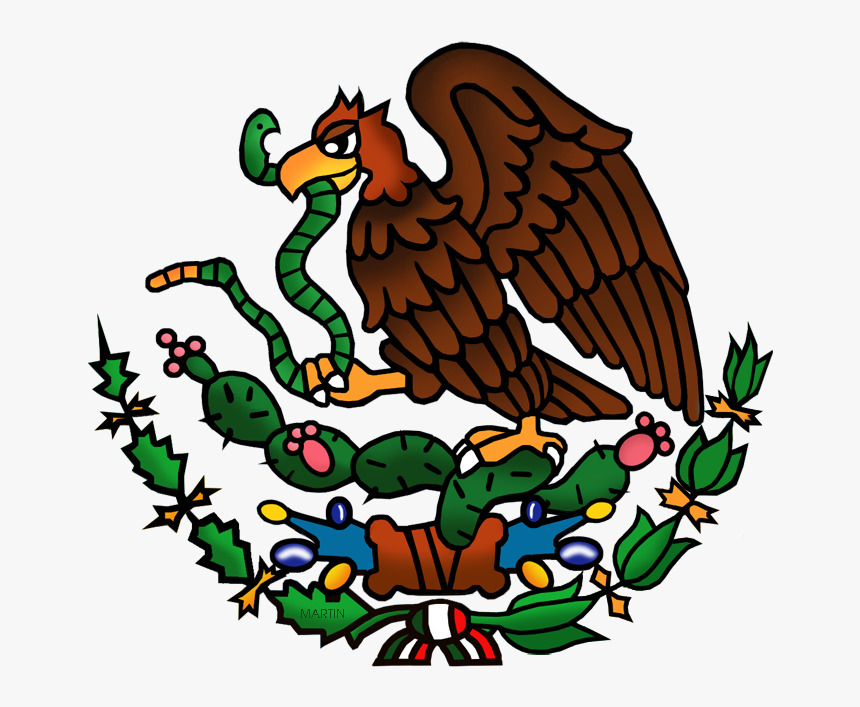 Mexico Clip Art By Phillip Martin - Emblem On Mexican Flag, HD Png Download, Free Download