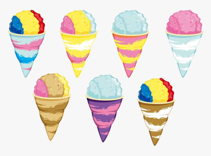 Ice Cream Cone Snow Cone Shaved Ice - Snow Cone Vector Png, Transparent Png, Free Download