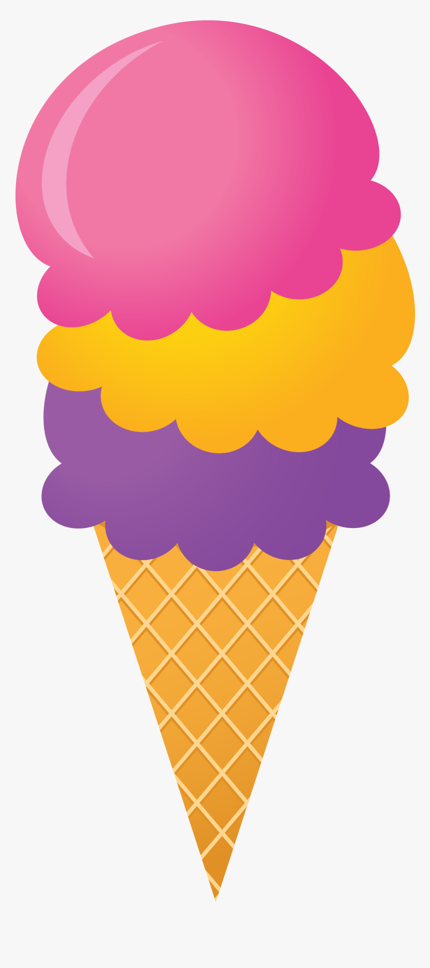 Hd Waffle Cone Clipart - Clip Art Ice Cream Cone, HD Png Download, Free Download