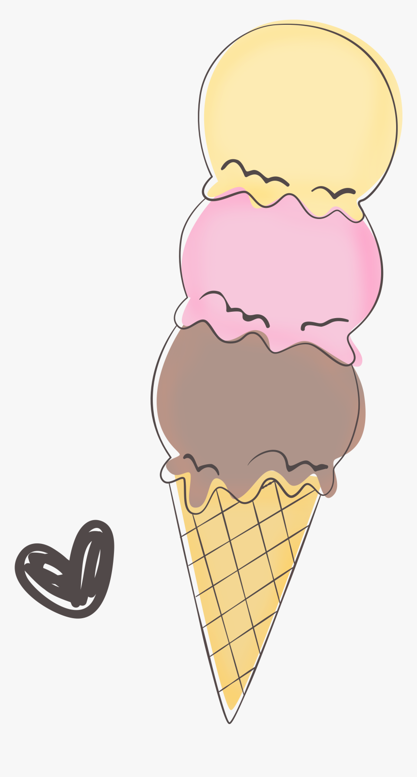 1 2 - Ice Cream Cone, HD Png Download, Free Download
