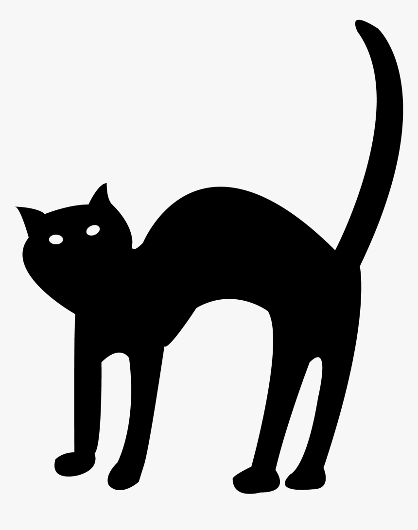 Halloween Black Cat Transparent Background Png - Halloween Black Cat Clipart, Png Download, Free Download