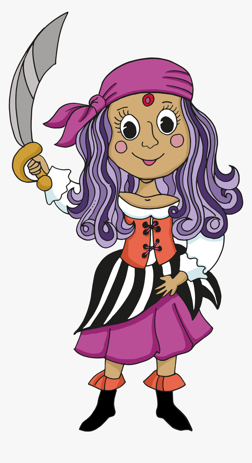 Pirate Free Download - Clipart Transparent Background Pirate Girl, HD Png Download, Free Download