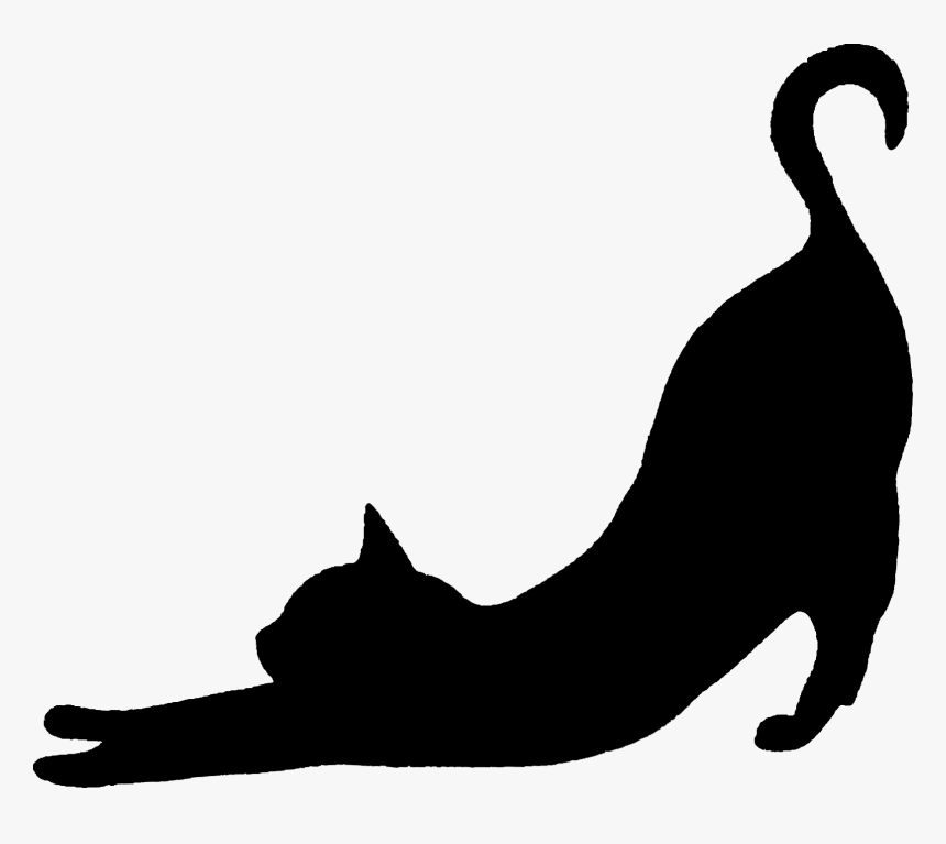 Black Cat Silhouette Kitten Clip Art - Transparent Background Black Cat Clipart, HD Png Download, Free Download