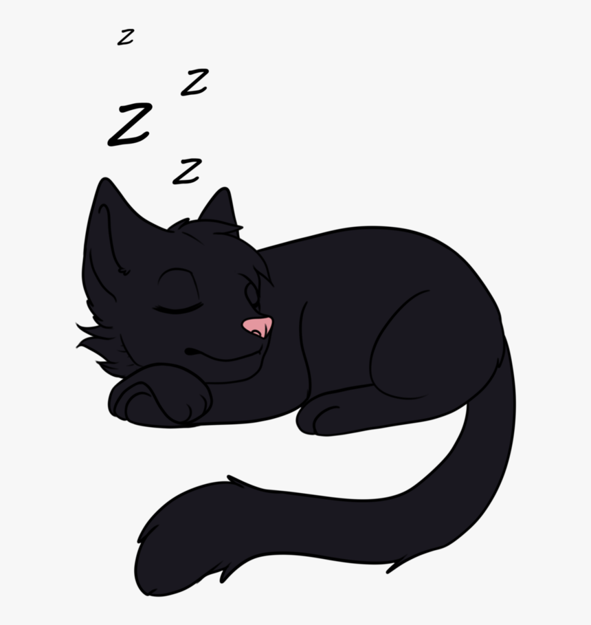 Sleeping Cat Png - Cartoon Sleeping Black Cat, Transparent Png, Free Download