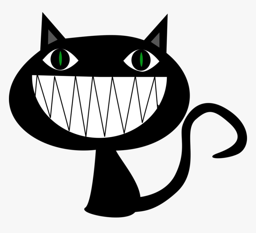Carnivoran,artwork,black Cat - Smiling Black Cat Cartoon, HD Png Download, Free Download