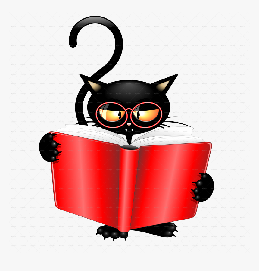 Cattish Angry Black Cat Cartoon - Black Cat At School, HD Png Download, Free Download