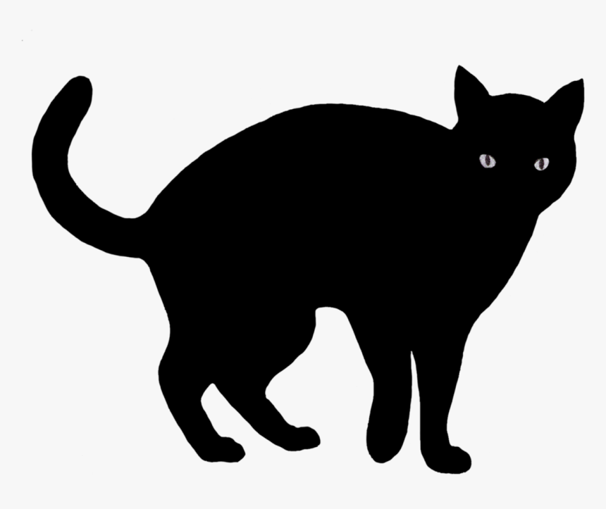 Black Cat Clipart 4 Left - Black Cat Easy Drawing, HD Png Download, Free Download
