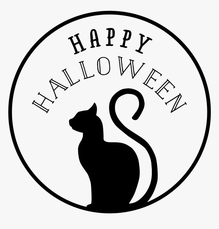 Large Size Of Clipart Halloween Black And White Cat - Halloween Cat Black And White Clipart, HD Png Download, Free Download