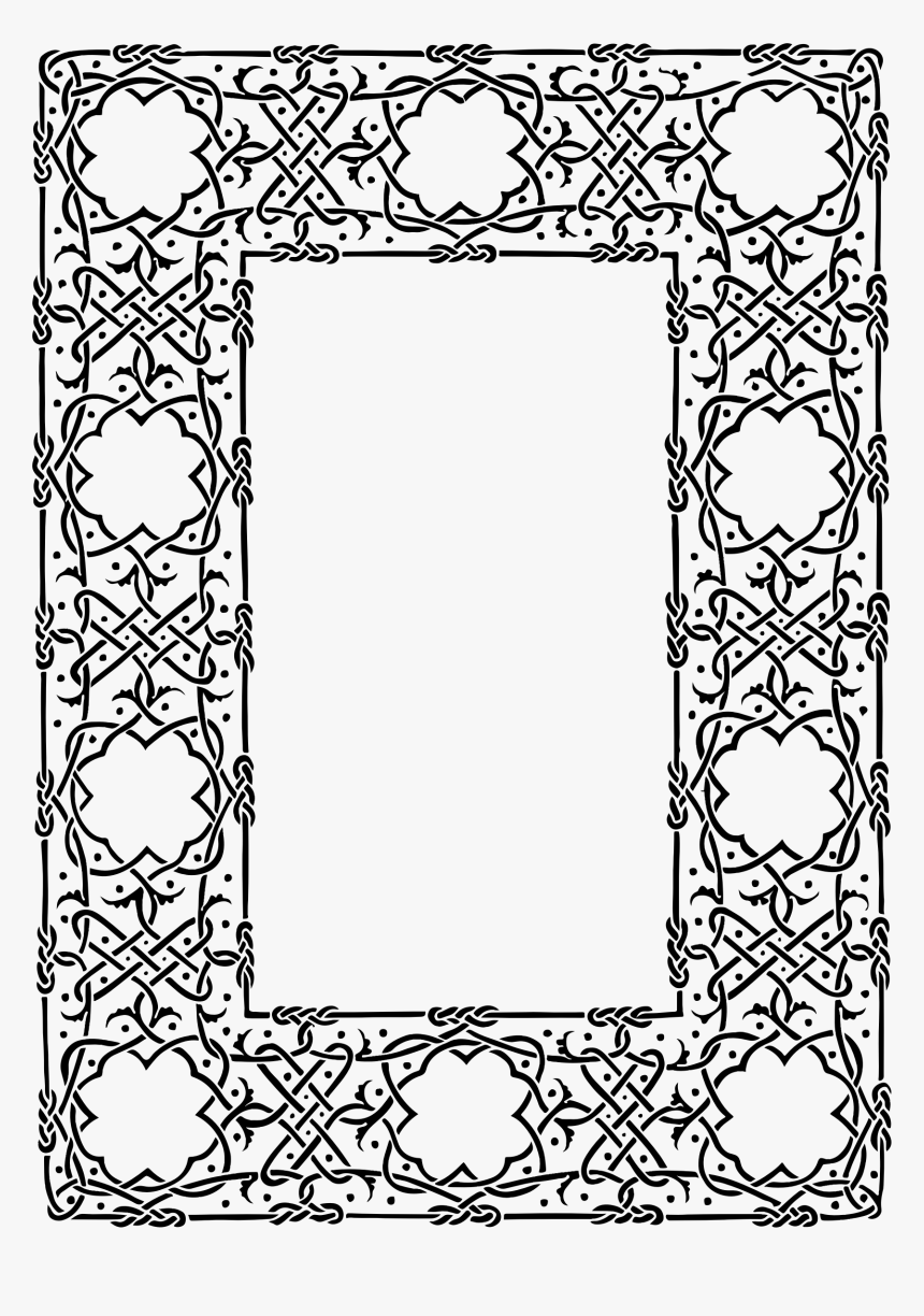 Ornate Geometric Frame Black Clip Arts - Rectangle Ornate Frame Png, Transparent Png, Free Download