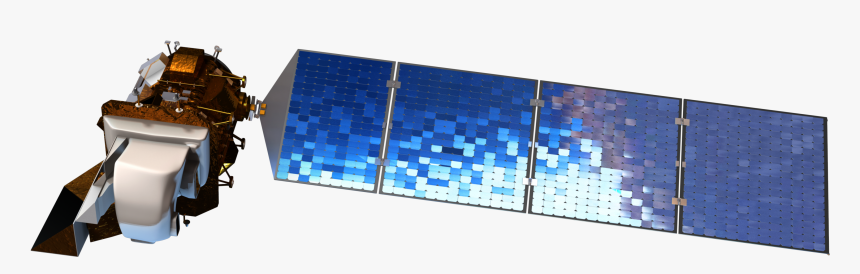 Ldcm Satellite Showing The Instruments And The Solar - Satellite Solar Array Panel, HD Png Download, Free Download