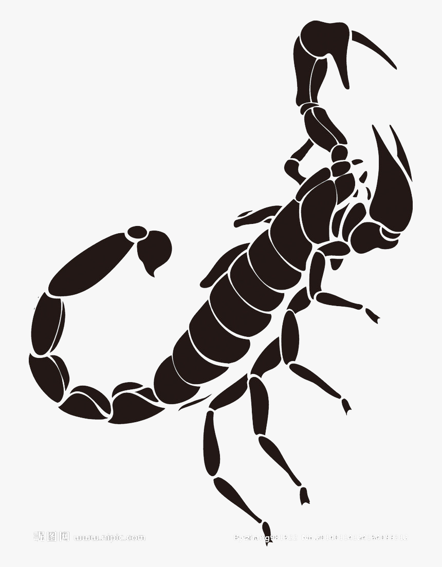 Black Scorpion Tattoo Pattern Png Download - Scorpion Motif Transparent Background, Png Download, Free Download