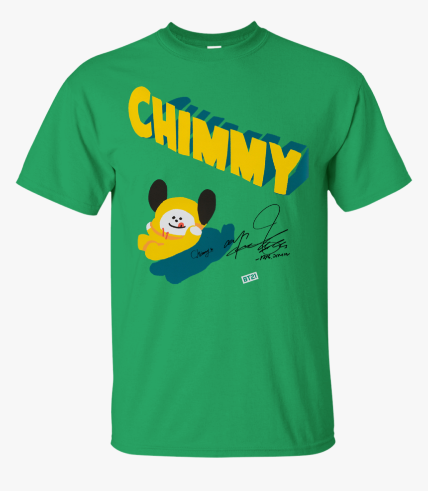Fan Chimmy Jimin Bt21 T Shirt Kpop Bts Green Short - Stranger Things Dustin Shirt, HD Png Download, Free Download