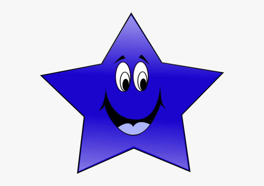 Star Smile Png - Blue Stars With Face, Transparent Png, Free Download