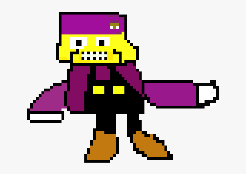 Waluigi Pixels - Cartoon - Pixel Art Waluigi, HD Png Download, Free Download