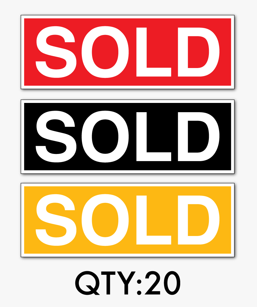 Sold Sticker Qty20 Large , Png Download - Carmine, Transparent Png, Free Download