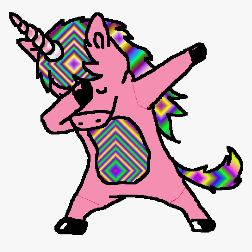 Dabbing Unicorn Clipart - Drawing Dabbing Unicorn, HD Png Download, Free Download