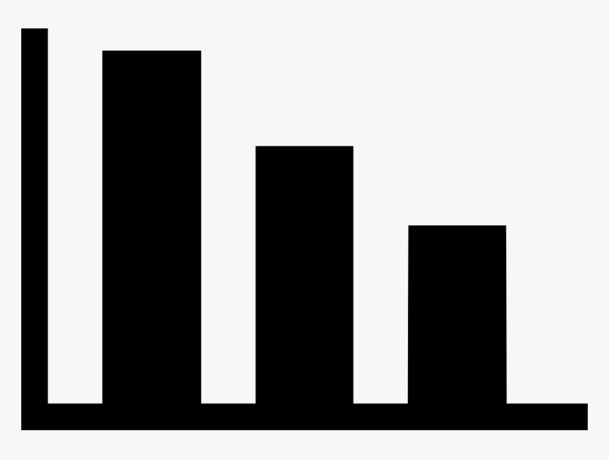 Descending Bar Graph Chart - Monochrome, HD Png Download, Free Download