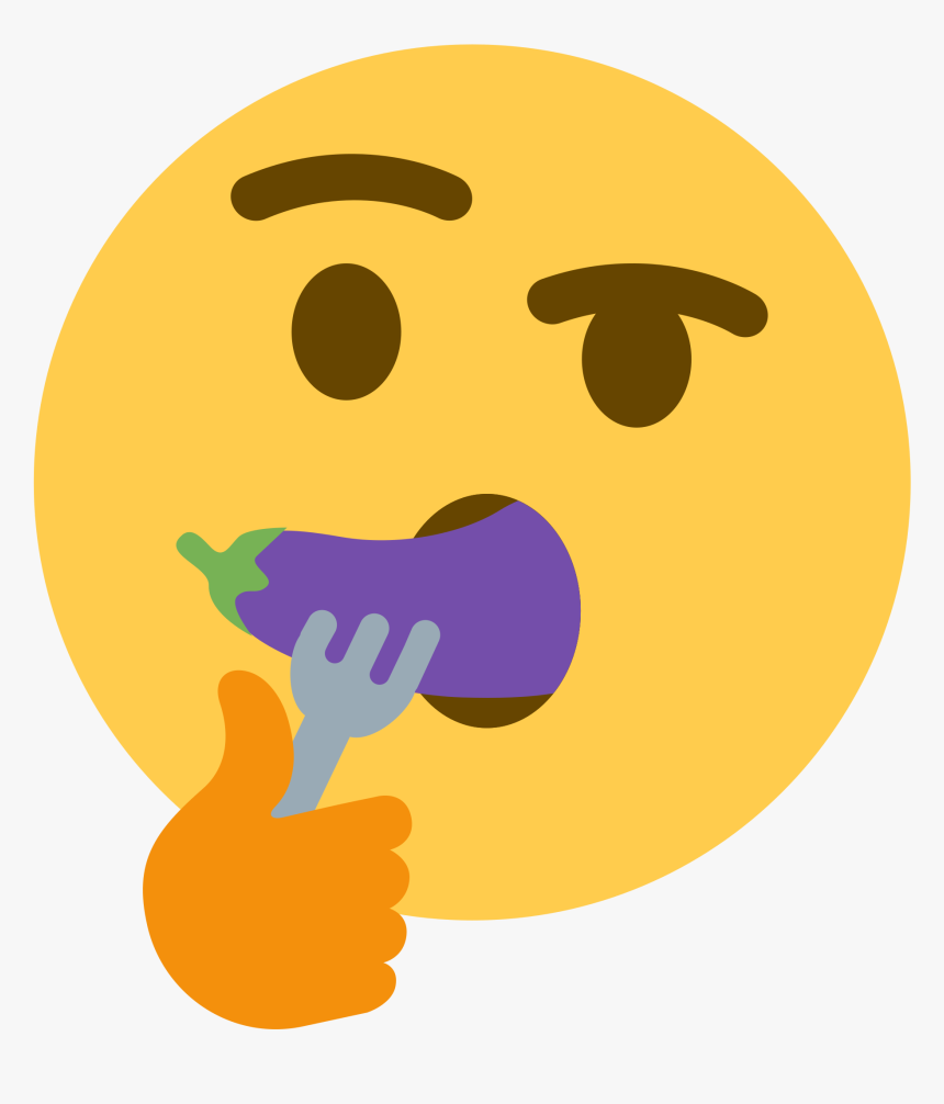 Eating Eggplant Emoji , Png Download - Emoji With Gun In Mouth, Transparent...