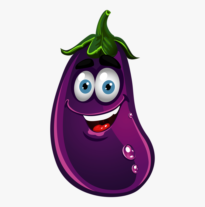 Eggplant Garden Clipart, Explore Pictures - Fruits Clipart With Eyes, HD Png Download, Free Download