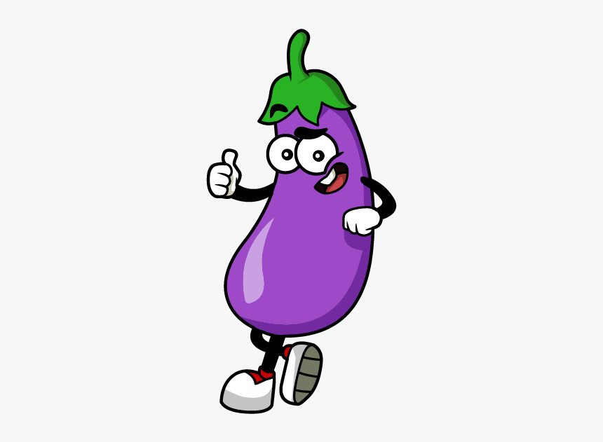 Eggplant Stickers Messages Sticker-6 - Cartoon Transparent Background Eggplant Clipart, HD Png Download, Free Download