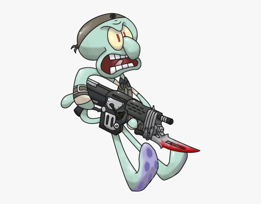 Squidward Tentacles Spongebob Squarepants - Gears Of War Vs Splatoon, HD Png Download, Free Download