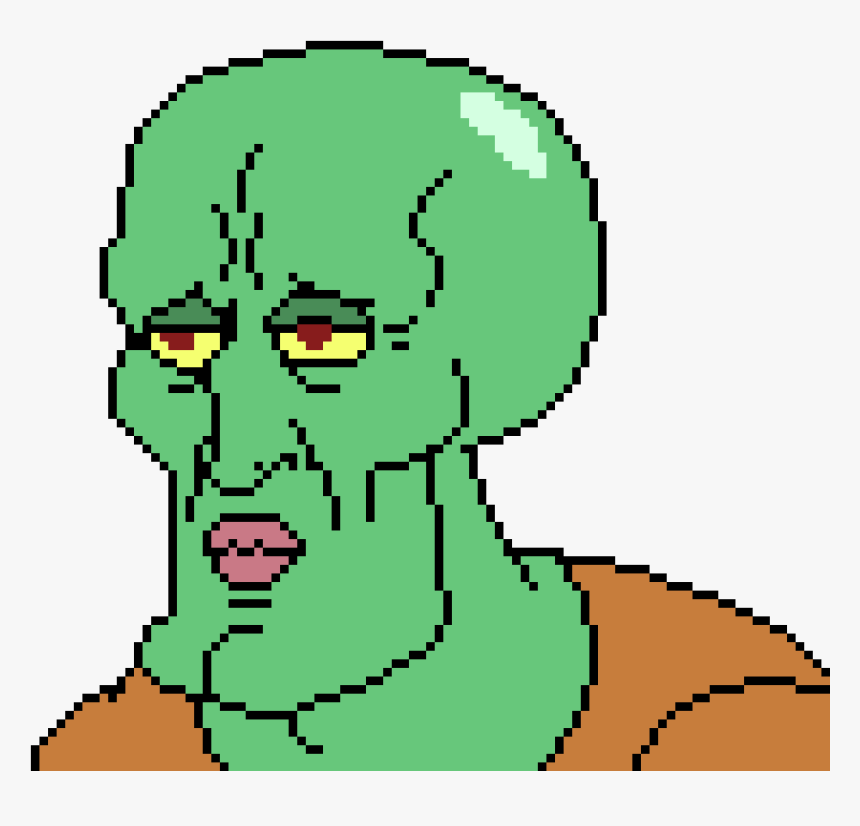 Handsome Squidward Tentacles - Handsome Squidward Pixel Art, HD Png Download, Free Download