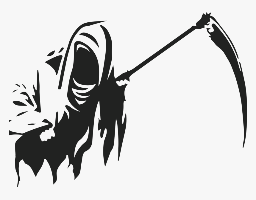 Death Logo Silhouette White - Black And White Reaper, HD Png Download, Free Download