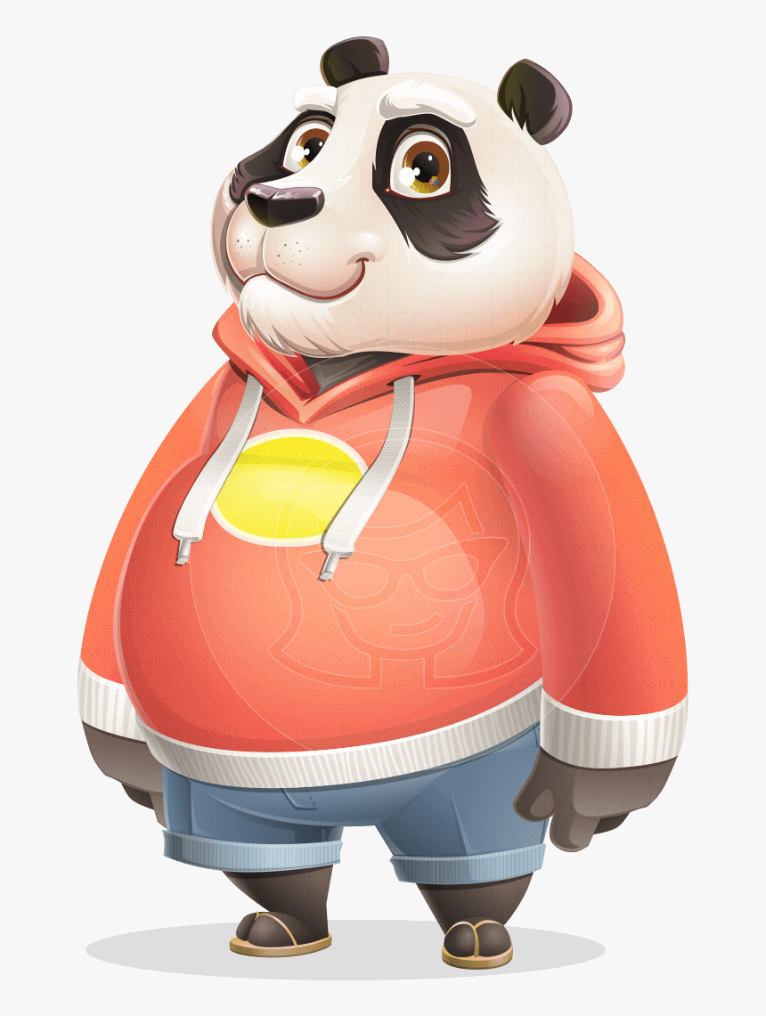 Cool Panda Cartoon Vector Character - Panda Cartoon Holding Money, HD Png Download, Free Download