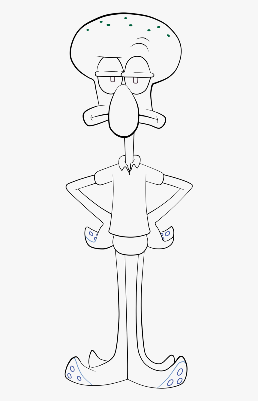 Squidward Spongebob Squarepants Coloring Pages - Squidward Coloring Pages, HD Png Download, Free Download