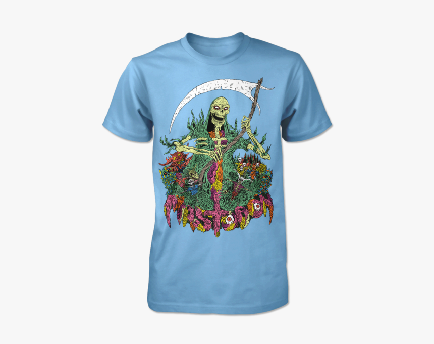 Reaper On Light Blue Tee - Mastodon Reaper Shirt, HD Png Download, Free Download