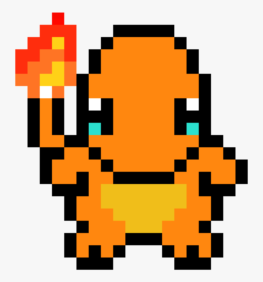 Pixel Charmander - Charmander Pixel Art, HD Png Download, Free Download