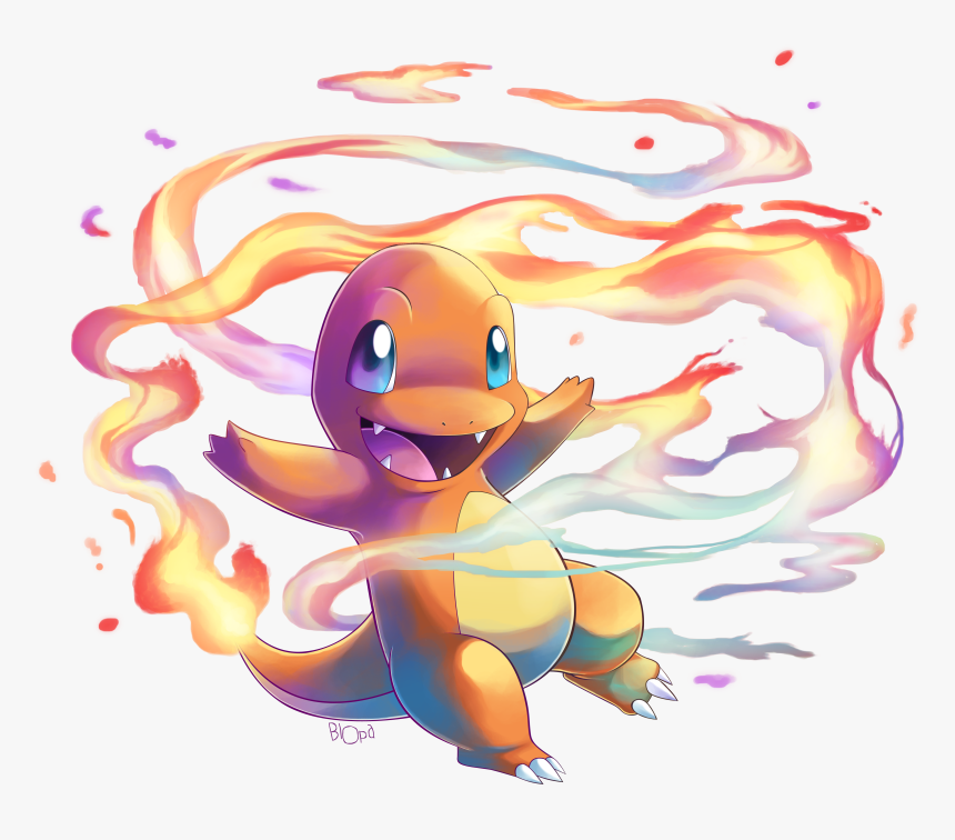 004 Charmander Used Fire Spin And Scratch - Charmander Art, HD Png Download, Free Download