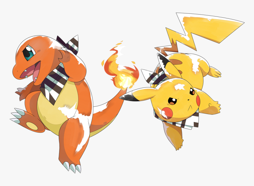 Charmander And Pikachu Png, Transparent Png, Free Download