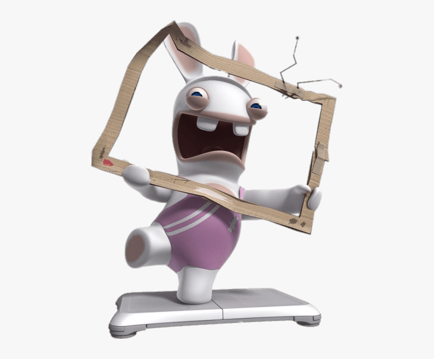 Rabbid In Cardboard Tv Screen - Rayman Raving Rabbids Png, Transparent Png, Free Download