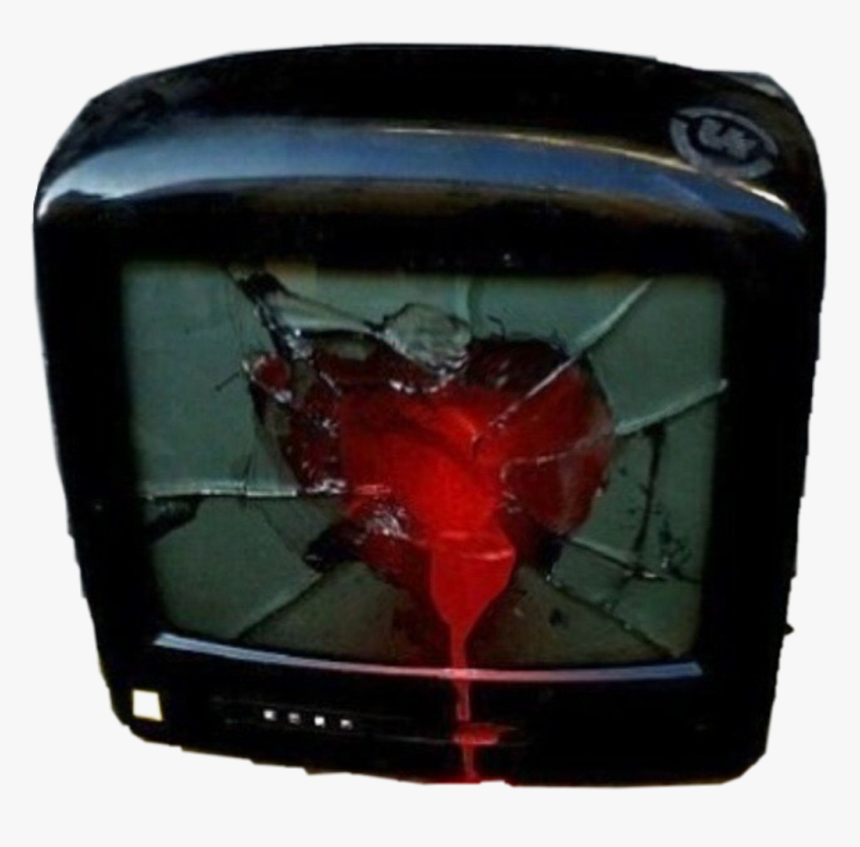 Heart Tv Screen Blood Bloody Aesthetic Art Brokenheart - Blood On Tv Screen, HD Png Download, Free Download