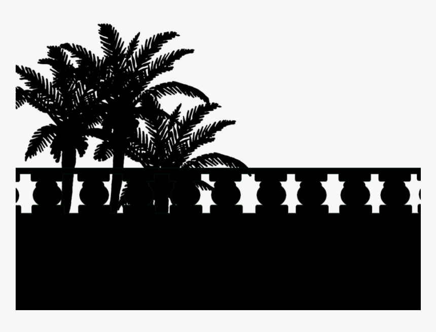 Premade Background Balcony Silhouette Palm Trees By - Attalea Speciosa, HD Png Download, Free Download