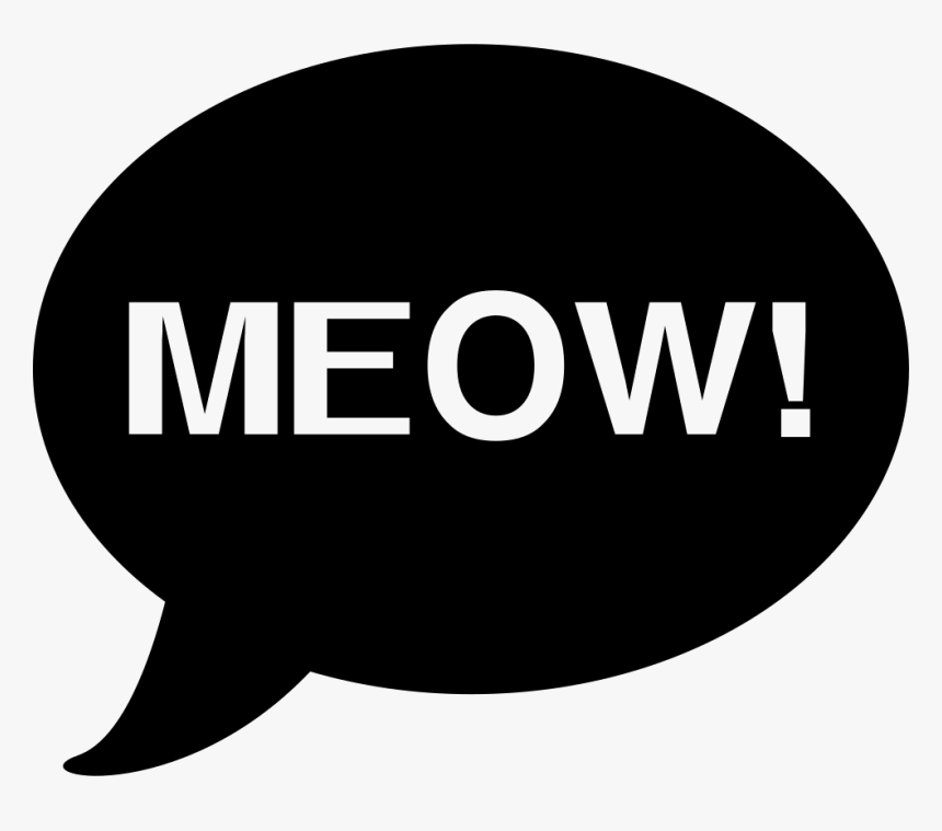Meow Cat Sound Onomatopoeia In Oval Speech Bubble - Meow Clip Art, HD Png Download, Free Download