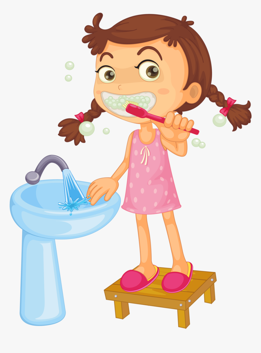 Png What Makes - Girl Brushing Teeth Clipart, Transparent Png, Free Download