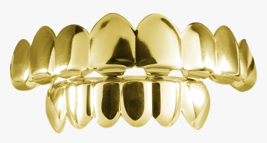 Gold Teeth Png Graphic Black And White Library - White Gold Grillz, Transparent Png, Free Download