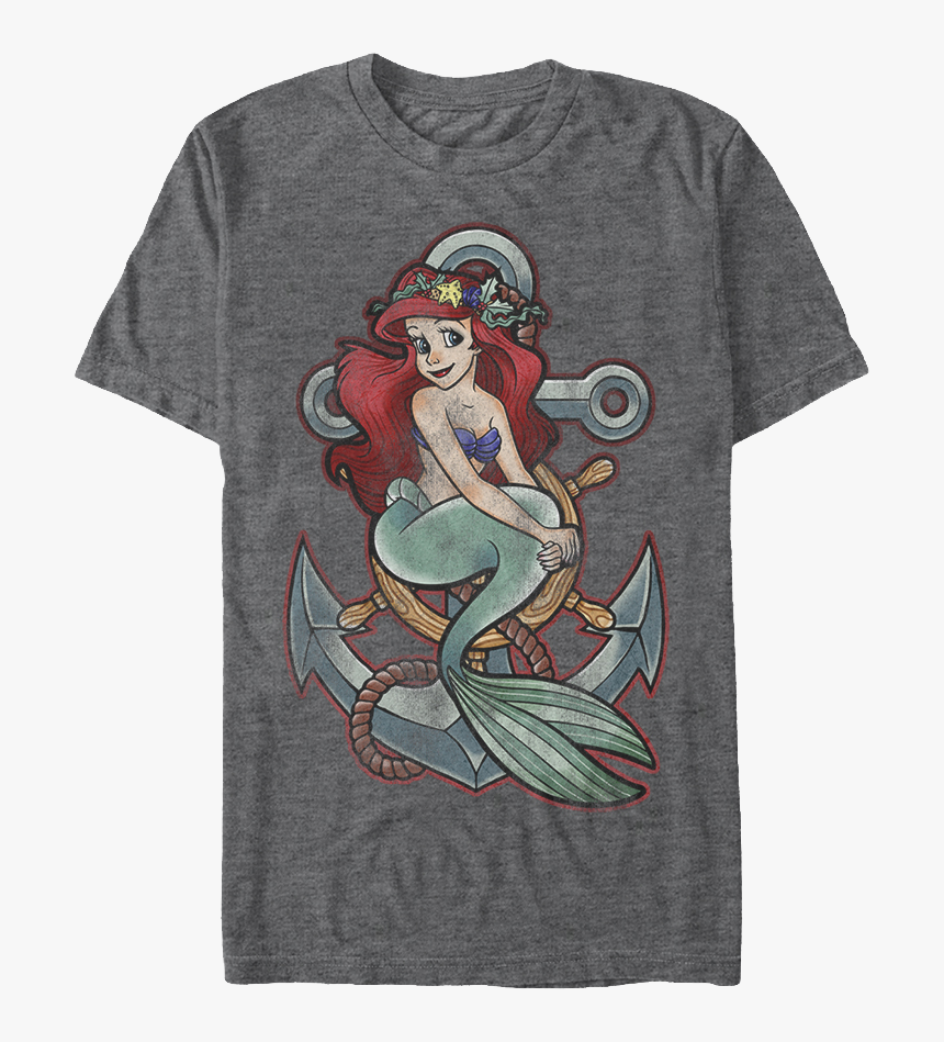 Anchor Little Mermaid T-shirt - Disney Princess Shirt Mens, HD Png Download, Free Download