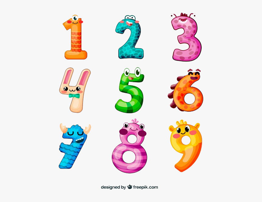 1 To 10 Numbers For Schools - Drawing, HD Png Download, Free Download