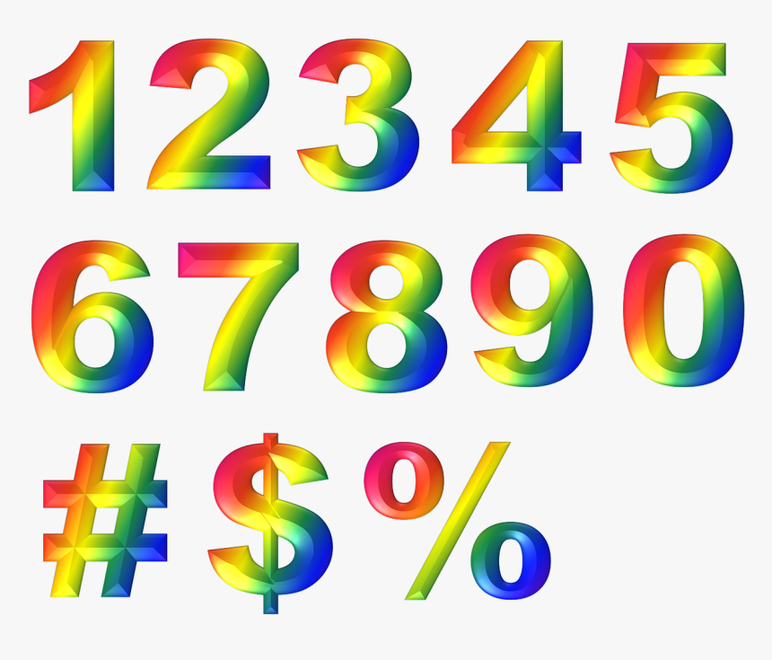 Clip Art Images - Rainbow Numbers Png, Transparent Png, Free Download