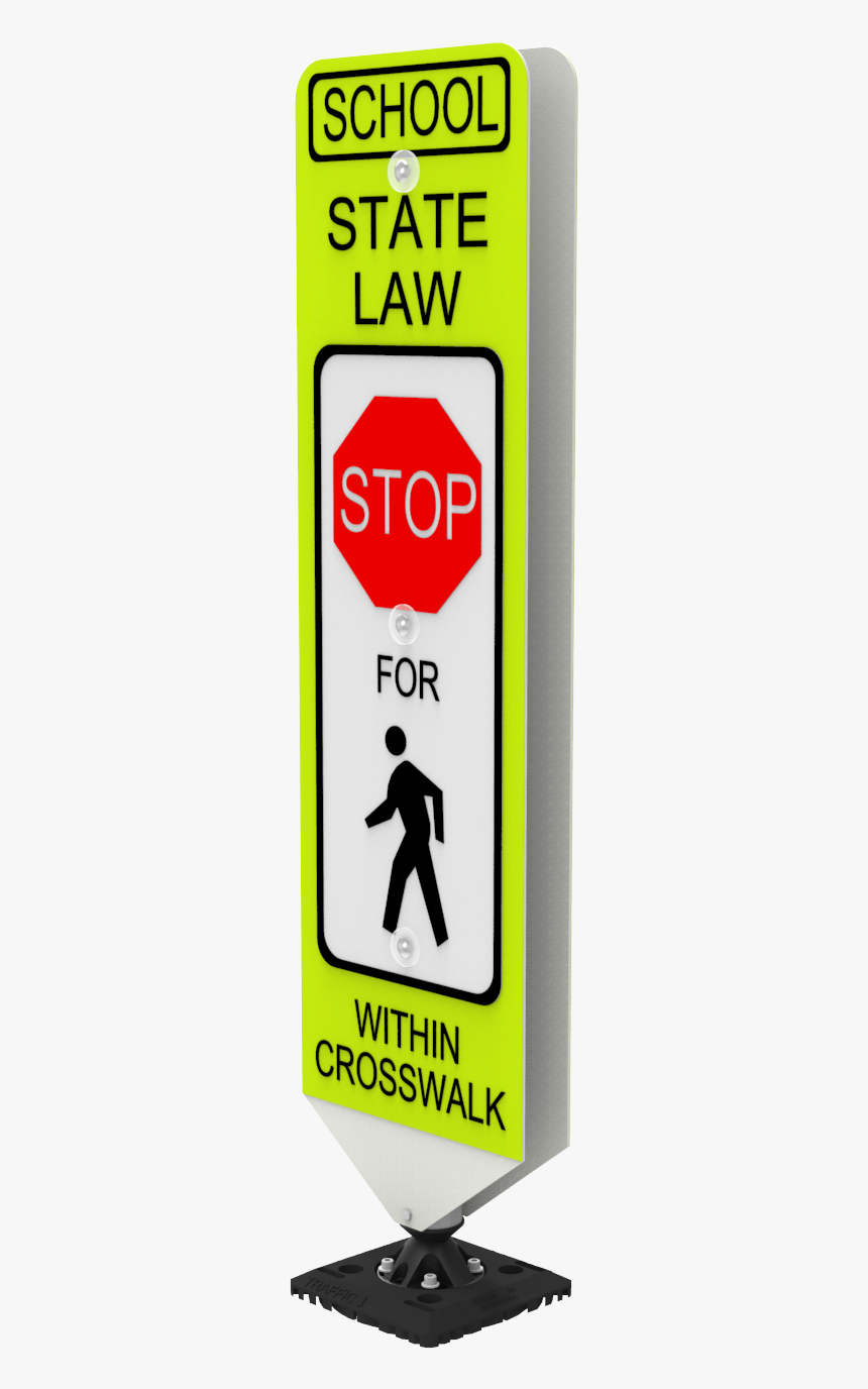 In-street Pedestrian Crosswalk Sign - Stop Sign, HD Png Download, Free Download