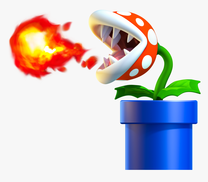 Transparent Piranha Clipart - Mario Fire Piranha Plant, HD Png Download, Free Download