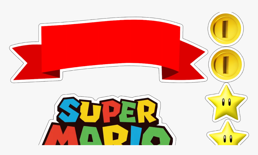 Super Mario Bros Free Printable Cake Toppers - Topo De Bolo Super Mario, HD Png Download, Free Download