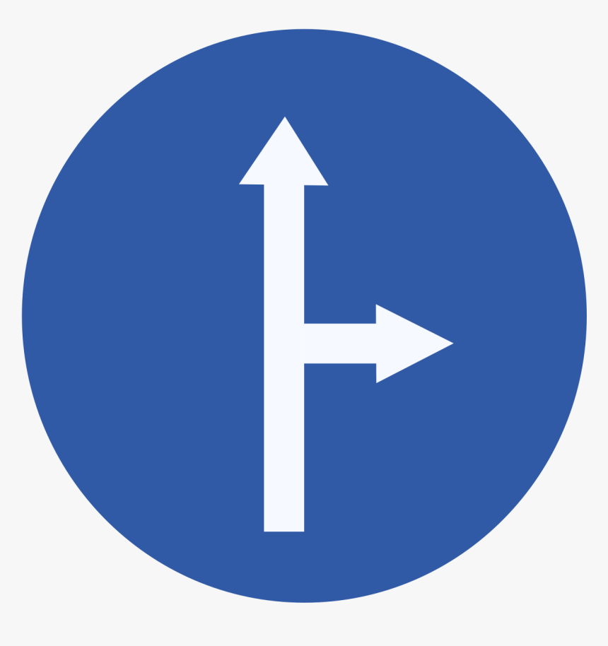 Straight, Left, Sign, Road Sign, Street Sign, Arrow - Kiri Kanan Panah Rambu Rambu Lalu Lintas Tanda Arah, HD Png Download, Free Download