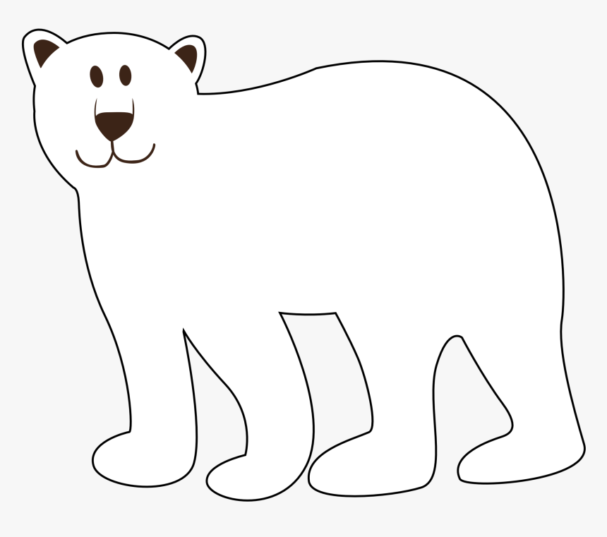 Polar Bear Black And White Free Download Clipart - Polar Bear Clip Art, HD Png Download, Free Download