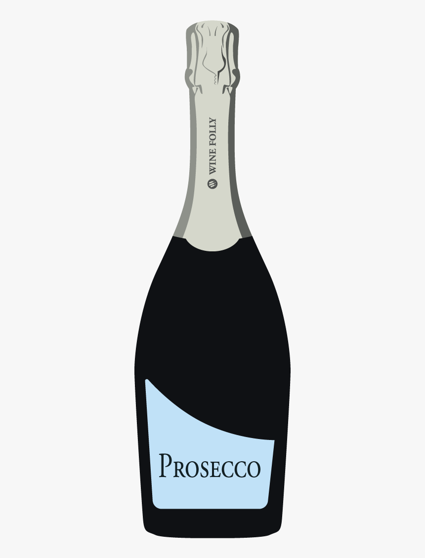 Prosecco Blue Label Bottle Illustration - Champagne Prosecco, HD Png Download, Free Download